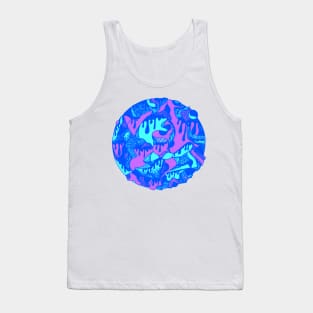 Blue Circle of Drip Tank Top